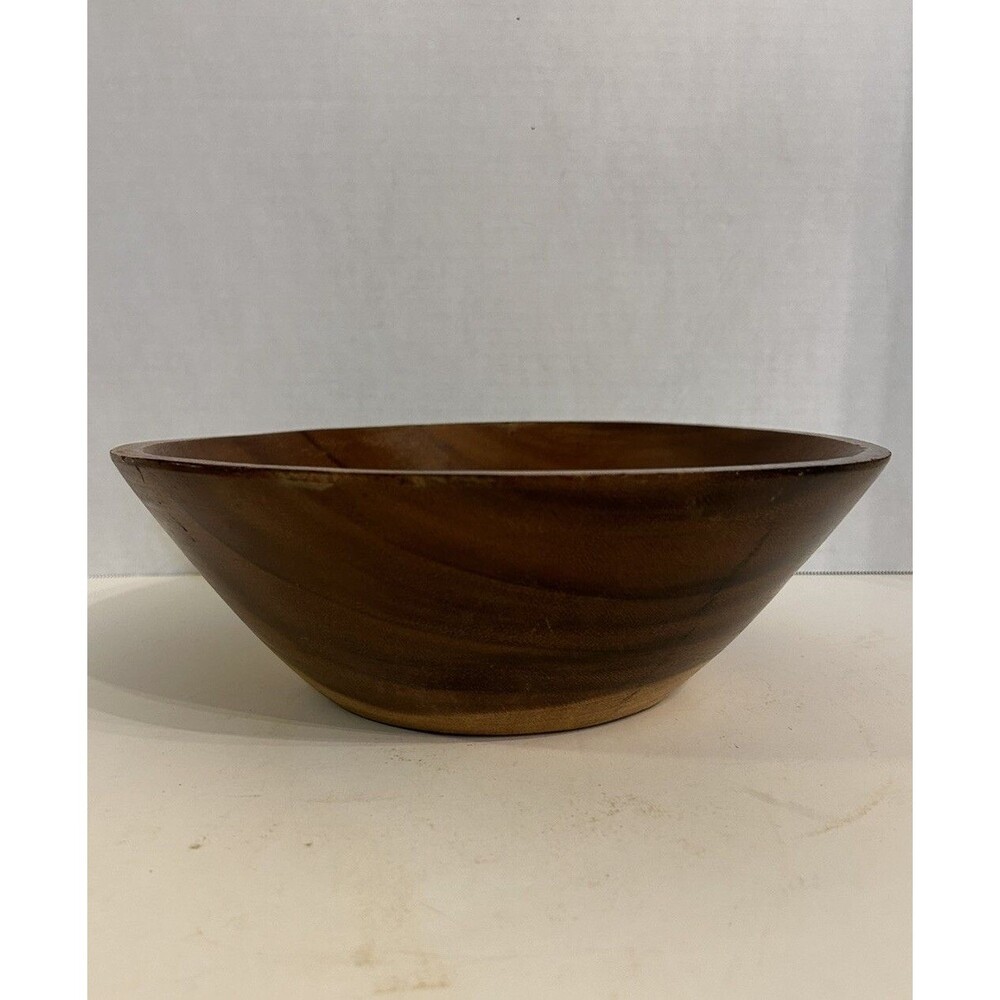 Round Wood Dough Bowl 12” x 4” Farmhouse Variegated Color